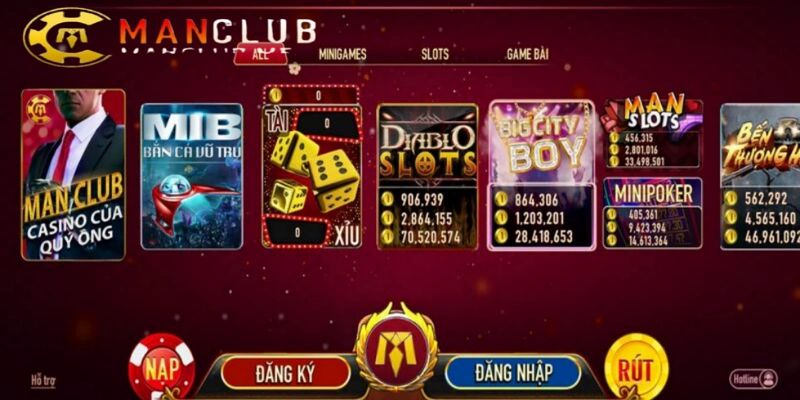 ManClub là một cái tên quen thuộc trong giới slot game trực tuyến
